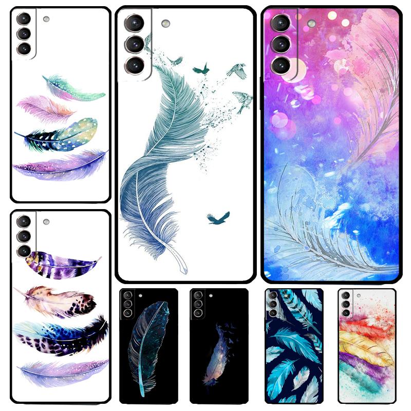 Feather Funda For Samsung Galaxy S22 Ultra S23 FE S9 S10 Note 10 Plus Note 20 Ultra S20 S21 FE Case