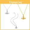 Роскошное и эксклюзивное медное колье Сатурн для женщин Vivienne Сверкающие бриллианты Шикарная и крутая цепочка-замок для ключиц