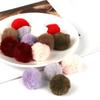 6pcs/lot Fur Pompom Covered Ball Beads Charm Necklace Pendant For Jewelry Making DIY Woman Accessories