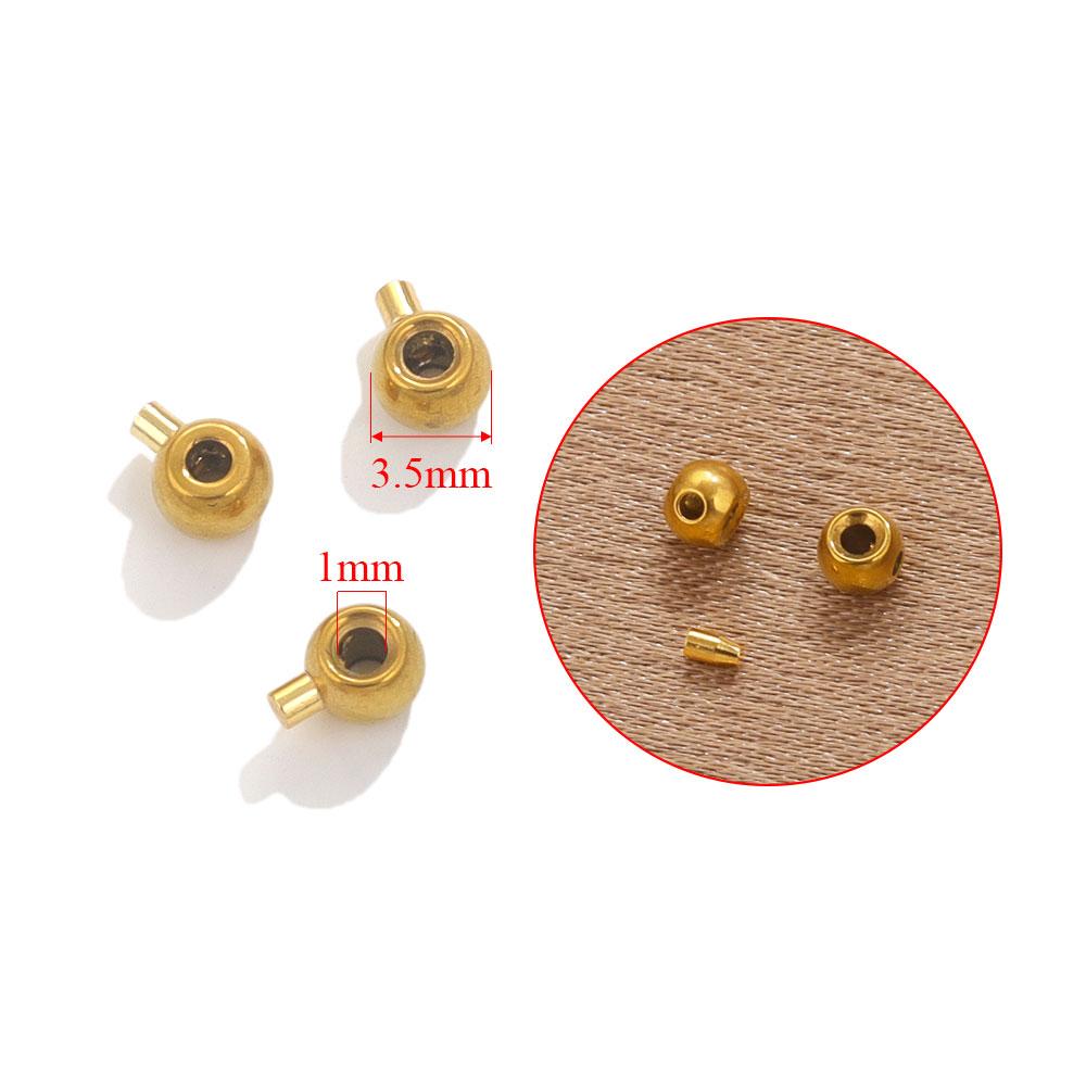 10pcs Stainless Steel Positioning Stopper Spacers Crimp End Beads For Zircon Making DIY Crimp Snap Bracelet End Clip Clasps