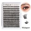 VYRILA Lash Extension Kit Wispy C Curl Lash Clusters Kit Hush 8-16mix Individual Lashes with Lash Bond and Seal Lash Tweezers