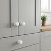 2pcs/bag White Ceramic Round Cabinet Knobs Simple Design Furniture Hardware  Drawers