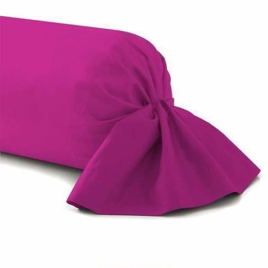 Taie de traversin - HOMEROKK - 45x135 cm - 100% Coton - Résistante - CASSIS/FUCHIA