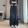 Women's High-Waisted Wide-Leg Cargo Pants with Convertible Pockets - Autumn Slimming Casual Wear