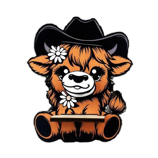 Держатель для очков Хайлендская корова Yousheng Деревянная подставка для очков Дисплейная стойка Мультяшное животное Подставка-держатель для солнцезащитных очков для спальни, кабинета, офиса