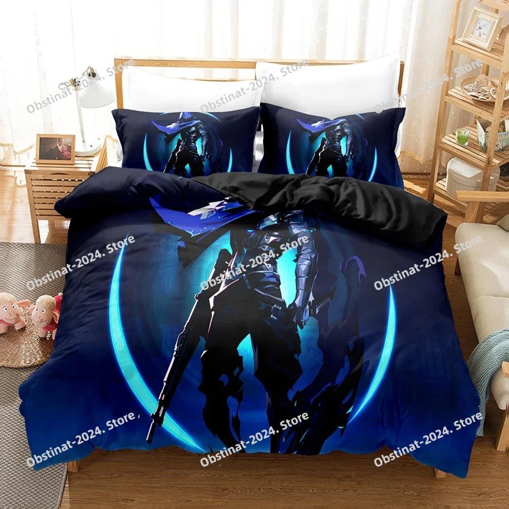 Новый Игровой Набор Постельного Белья VALORANT С Принтом Пододеяльник Наволочка Односпальный Двуспальный Стиль Queen King Size Комплекты Льняное Домашнее Текстиль