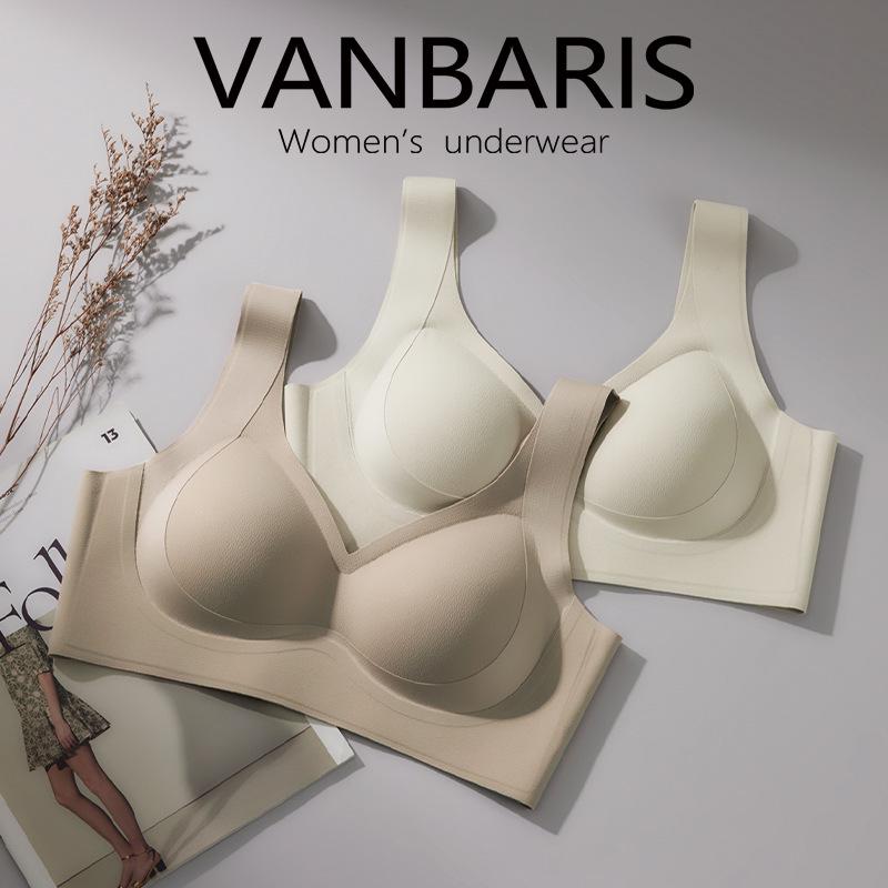 VANBARIS Plus Size Push-Up Bra with Side Support, Fixed Cups & Seamless Back Smoothing for Women