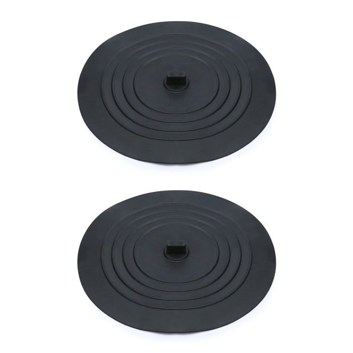 Bouchon de vidange - AIMOONSA - 15 cm - Lot de 2 - Silicone - Noir