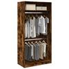 VidaXL Wardrobe Smoked Oak 100x50x200 Cm Engineered Wood, Storage Cabinet, Wardrobe Organizer, Cabinet, 3307805