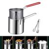 Milk Pot Tempura Fryer Pan With Strainer Deep Frying Pot for Kitchen French Fries 2pcs 3pcs Deep Fryer 304 Stainless Steel