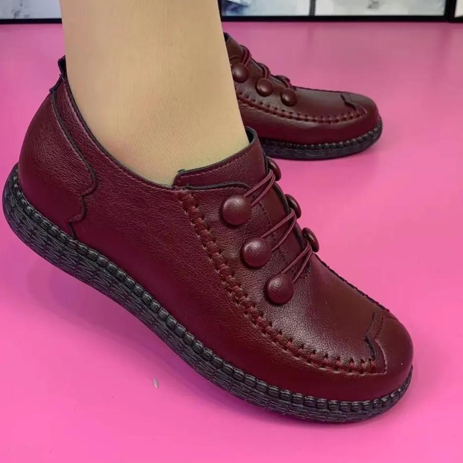 Fashion Fashion Artificial Leather Flats Women Spring Summer Leisure Shoes Breathable Loafer Females Moccasin