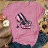 Fashion Unisex T-Shirt Pink High Heel Print Designed Summer Tops Tees(Premium T-shirt)