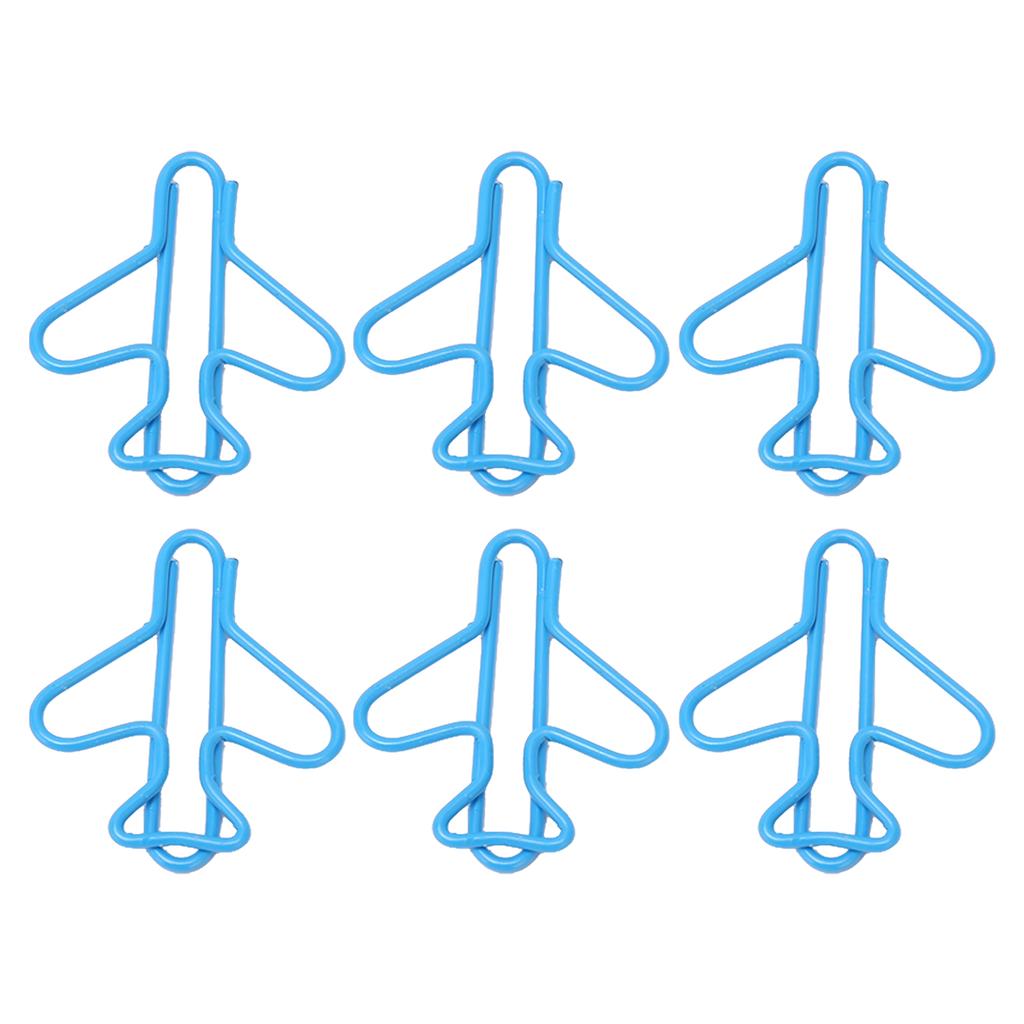 100Pcs Cute Paper Clips Plane Shape Design Covered Wire Bright Color Paperclips for Scrapbook Card Papercraft