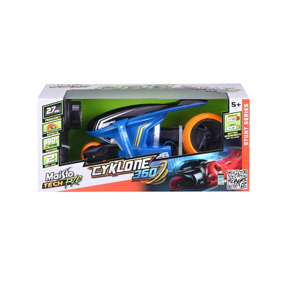 Maisto TECH Cyklone 360 Hand-held Motorcycle, Black (police Turnaround Function, LEDs)