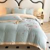 Light Luxury Autumn and Winter Milk Velvet Four-piece Bed Sheet Quilt Cover Bed Coral Velvet Embroidered Quilt Cover Warm Thickened Flannel