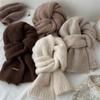 Women's High-End Alpaca Wool Blend Knitted Scarf - Solid Color Winter Neck Warmer for Students & Couples