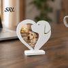 Personalized Pet Remembrance Gift 3D Printed Heart Puppy Photo Frame Ornament, Decorative Desktop Sculpture, Thoughtful Holiday Gifts for Dog