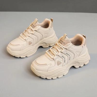 Модные женские туфли, новые однотонные повседневные туфли на толстой подошве, универсальные дышащие кроссовки для бега и занятий спортом на высокой подошве