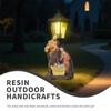 Resin Family Theme Solar Outdoor Light Statue