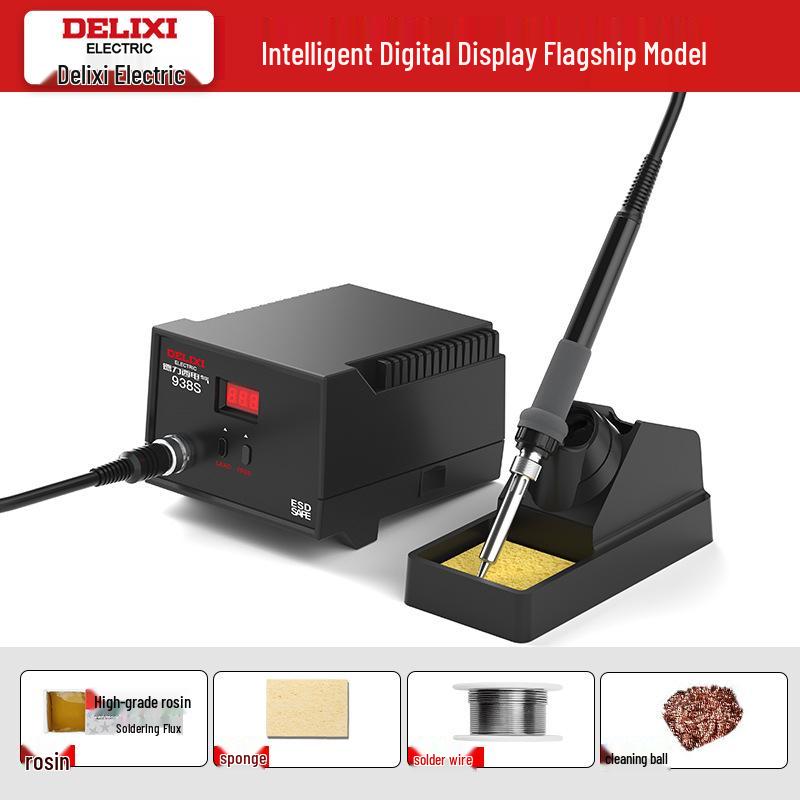 Регулируемая паяльная станция Delixi 936: Высокомощный паяльник с постоянной температурой для домашнего ремонта и сварки.