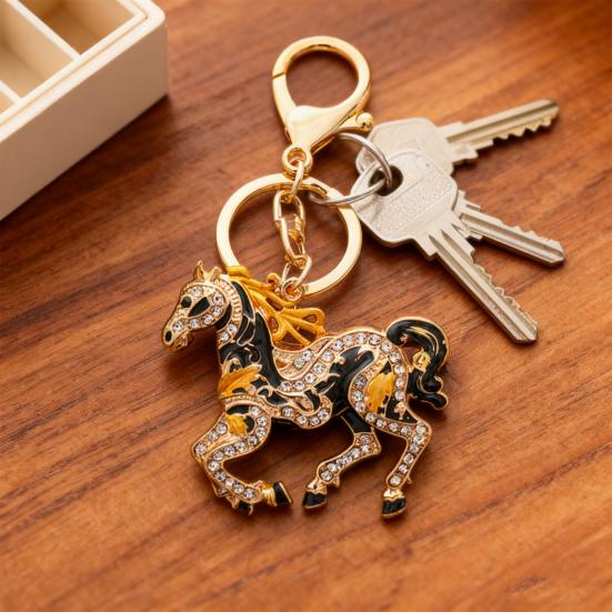 Брелок-подвеска Yousheng, сверкающие стразы, дизайн лошади, металлический брелок для ключей, декоративный держатель для ключей, украшение для сумки друзей