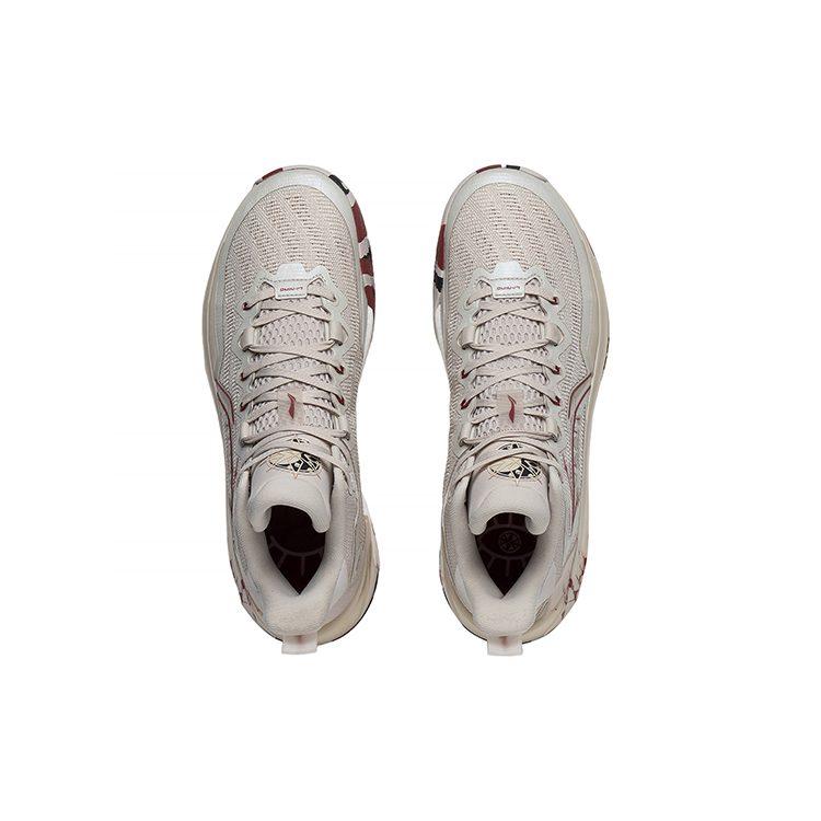 Li Ning Liren 3 Технология BOOM Противоскользящая Поддержка Отскок Средняя высота Кроссовки для баскетбола с технологией BOOM Мужские Серый Красный ABAS089-5