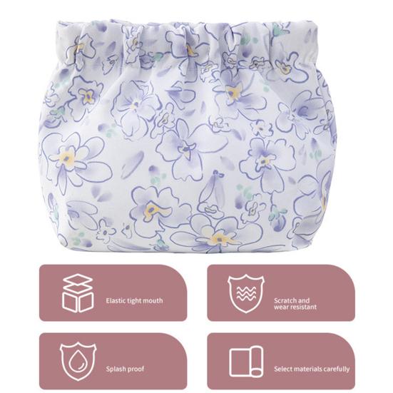 Lipstick Bag Waterproof Floral Print Metal Spring Opening Portable Lightweight Commute Travel Makeup Bag Earphone Key Stoarge Pouch Cosmetic Bag