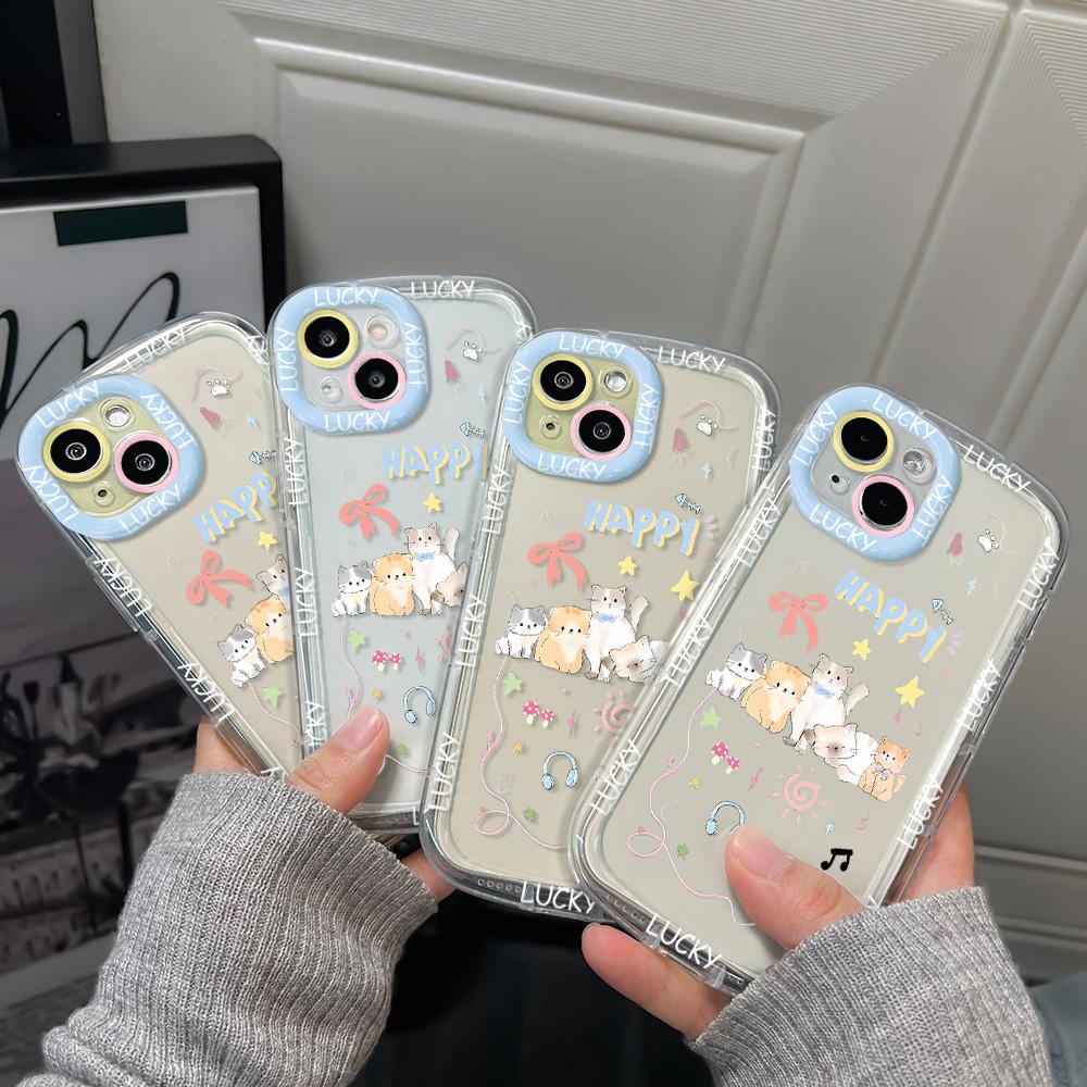 Mobile Phone Cases for iPhone 11 13 XR 15 Pro Max 12 14 Pro Max Case iPhone 16 7 Plus 8 Plus XS Max Cartoon Pattern Anti-drop Protection Shockproof