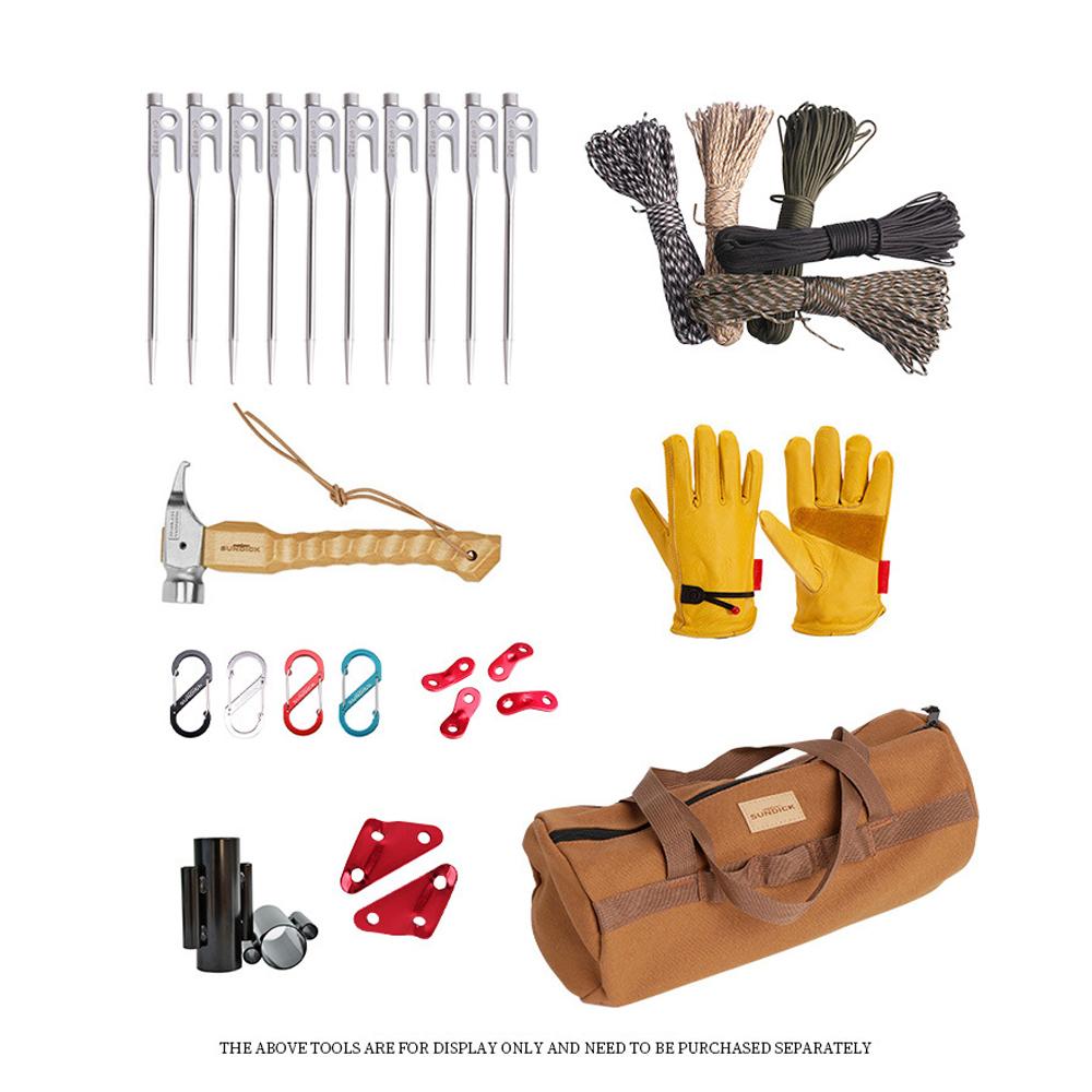 Outdoor Camping Tent Peg Ground Nail Storage Bag Tent Hammer Long Ground Nail Storage Bag Portable Canvas Tent Install