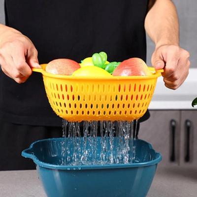 Слив для раковины, двухслойные корзины для слива, ящик для мытья овощей, корзина для мойки, корзина для сушки фруктов, кухонный ящик для хранения