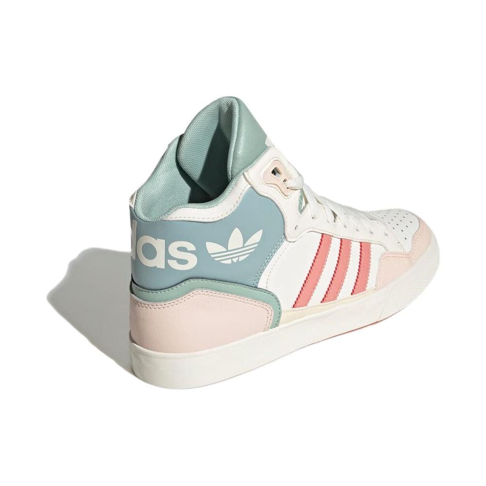 adidas Оригинальные Extaball Up Удобные Универсальные Нескользящие Высокие Кеды Женские Кроссовки Белый Зеленый ID6072