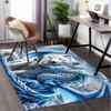 "Snow Wolf and Ice Dragon Fantasy Art Print"Office Mat Perfect for Home Decor Office Desk Chair Rugs Chair Carpet for office Polyester Chair