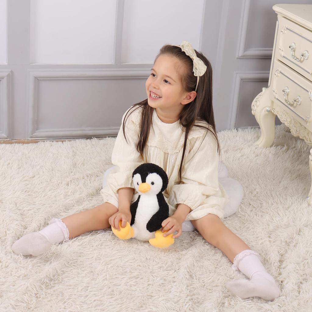 Apricot Lamb Black Velvet Penguin Plush Toy for Soft and Fluffy Black Velvet Penguin for Girls and 23cm Kids, Cute, Boys,