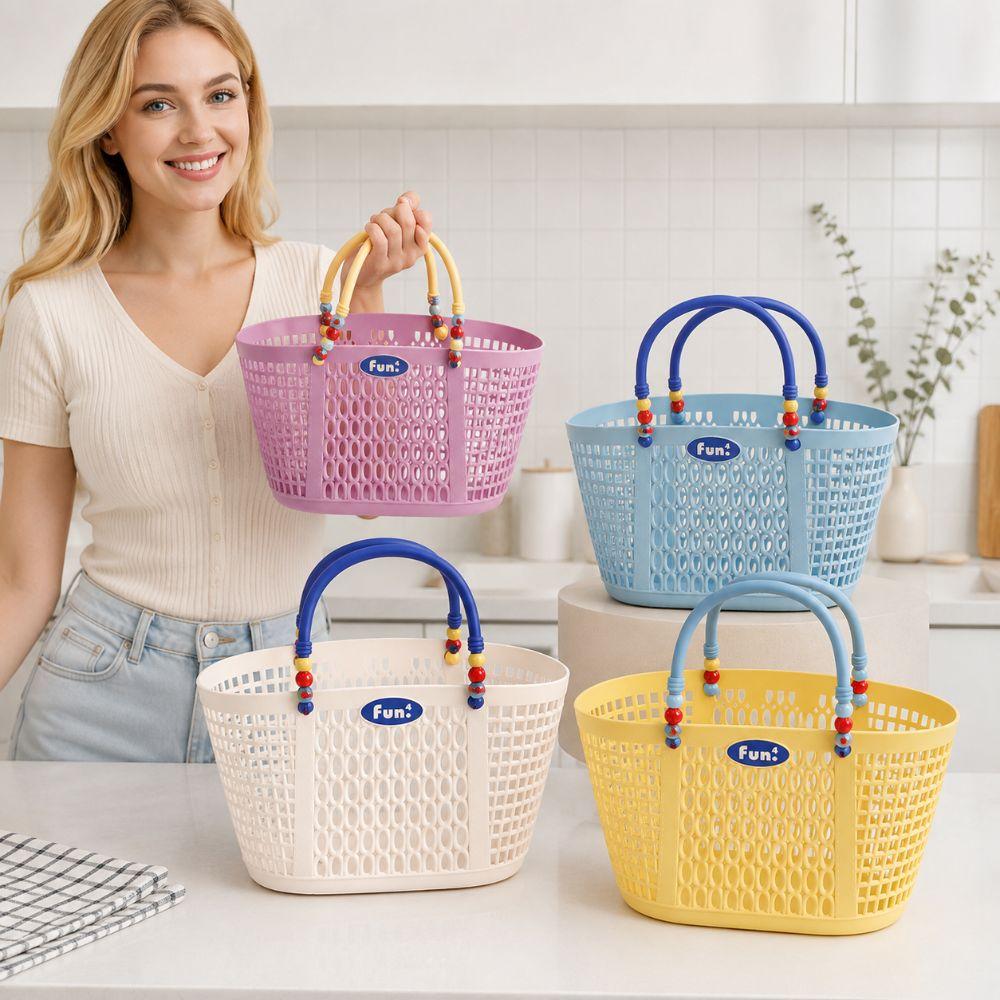 Plastic Bath Product Storage Basket Waterproof Fruit Storage Basket Vegetable Buying