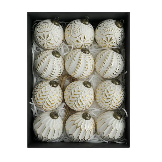 12 Pcs Christmas Ball Ornaments 3.15inch Shatterproof Plastic Balls Rustic Vintage Xmas Tree Hanging Decoration for Wedding Party Holiday Home Decor