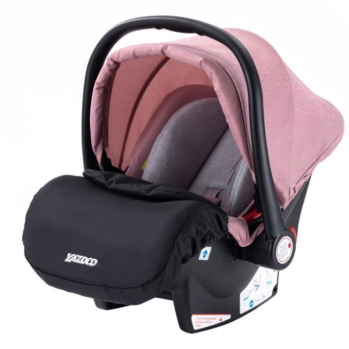YAZOCO - Poussette 3 en 1 Bébé Combinée Siège-Auto Nacelle Trio Réversible Réglable Haute Qualité Roues increvables Rose