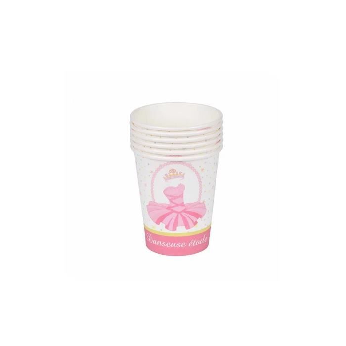 Gobelets en papier - Da - Rose - 25 CL - Set de 6 - Jetables et pratiques