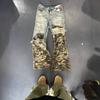 Мужские джинсы Cleanfit из двух частей в стиле ретро-камуфляж с лоскутным узором