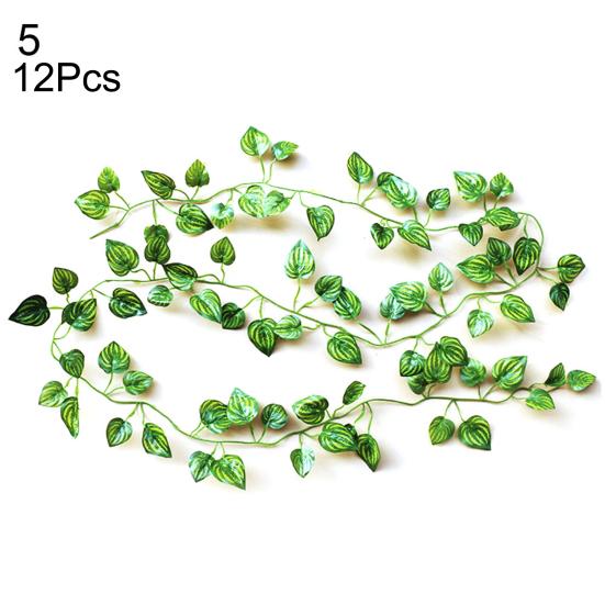 12шт искусственные настенные висячие листья лозы поддельные растения сад двор забор декор