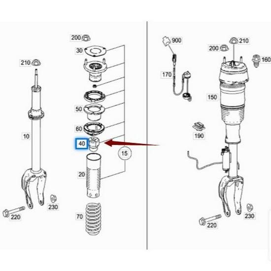 Mercedes-Benz W166 Front Shock Absorber Rubber Buffer A1663210006