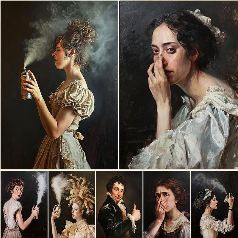 Vintage Stinky Dark Academia Funny Bathroom Toilet Bad Smell Poster Canvas Painting Wall Art Pictures Home Interior Decor