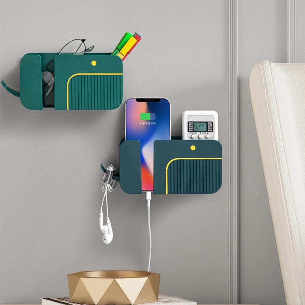 Wall Mounted Mobile Phone Storage Rack Mobile Phone Charging Holder  Bedroom Bathroom Kitchen