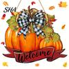 Bright Color Pumpkin Pendant Fall Welcome Sign, Thanksgiving Door Hanger, Wooden Decor Weather-resistant Sign Hanging Porch for Autumn Harvest