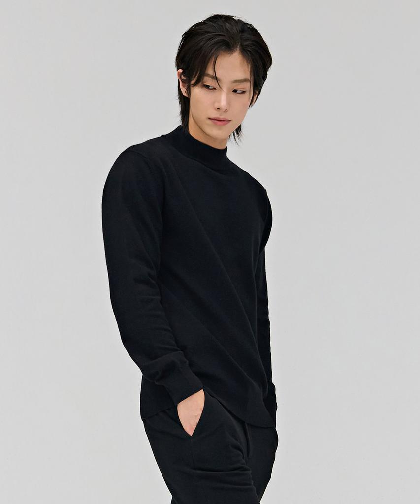 CHASECULT Men'S Essential Mock Neck Sweater - Black