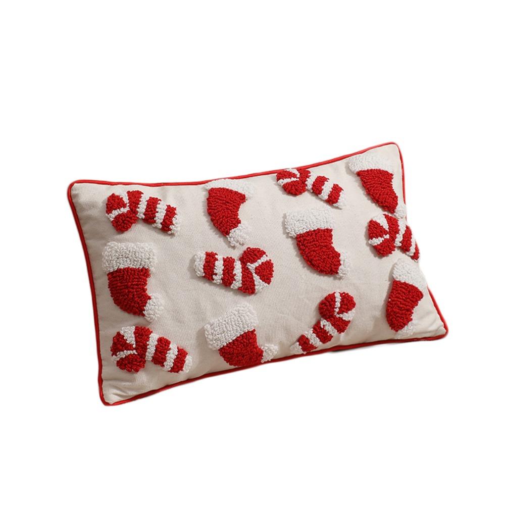 Santa's Hat Christmas Pillowcase Square Cushion Cover Soft Throw Pillowcover Sofa/Bed