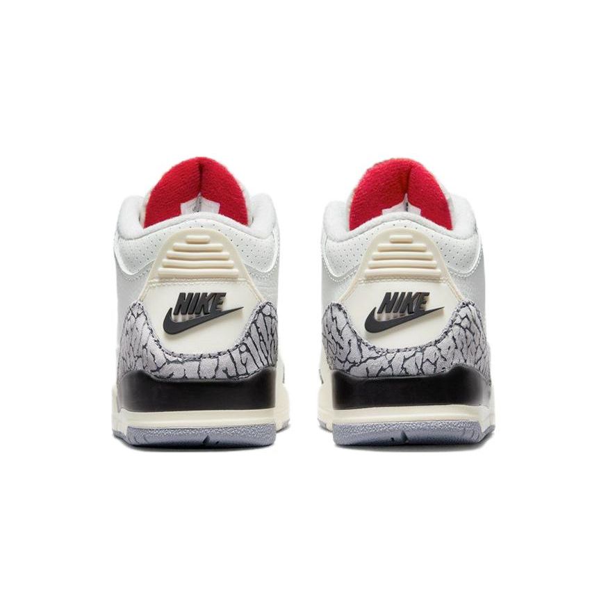 Детские кроссовки Air Jordan 3 Retro PS White Cement Reimagined Summit-White Fire-Red Black DM0966-100