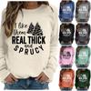 Women's Casual Fashion Printed Long Sleeve O-Neck Pullover Top Blouse