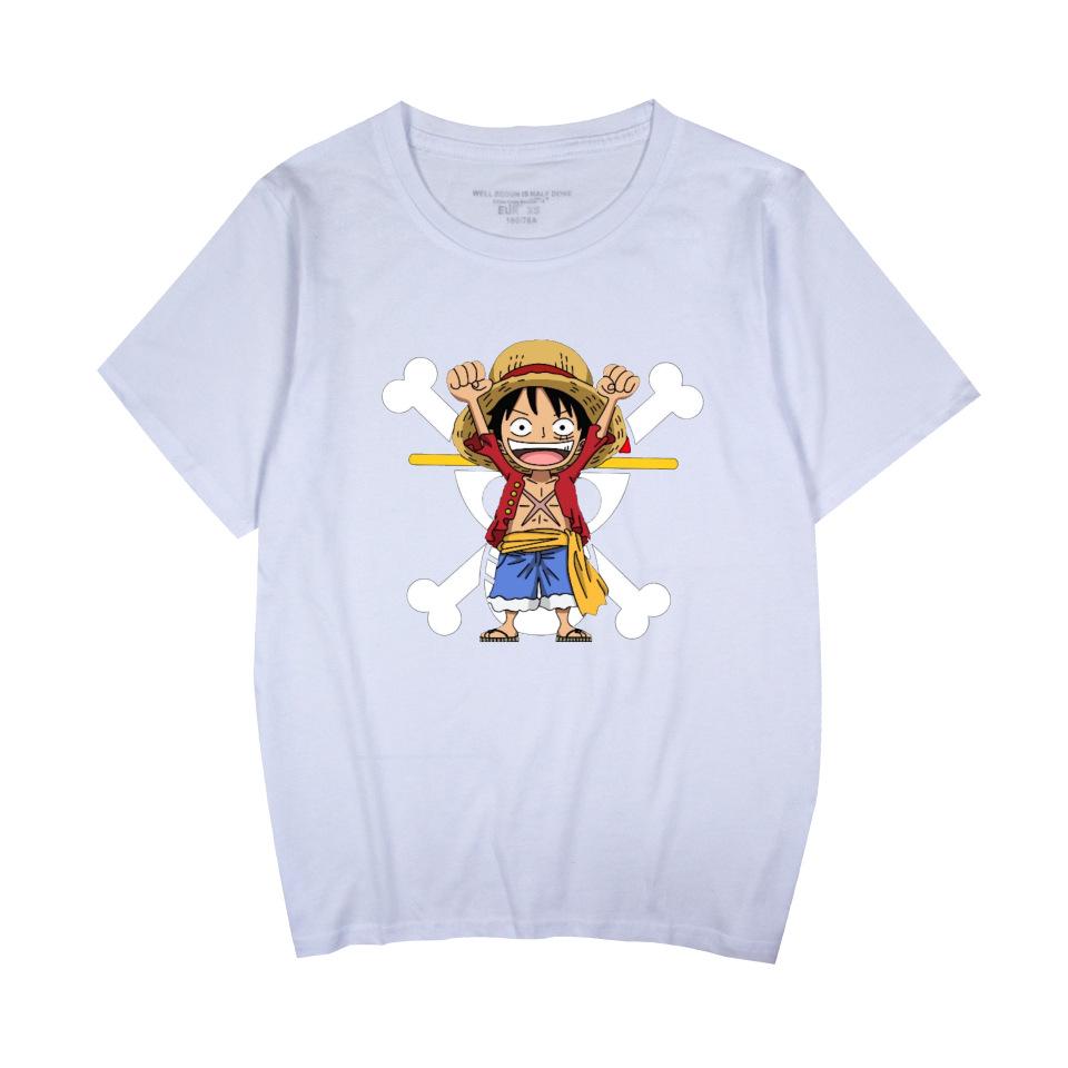 ONE PIECE Мультяшная Футболка Хип-Хоп Мужская Женская Аниме Принт Топ Футболки Харадзюку Футболки Модная Летняя Футболка