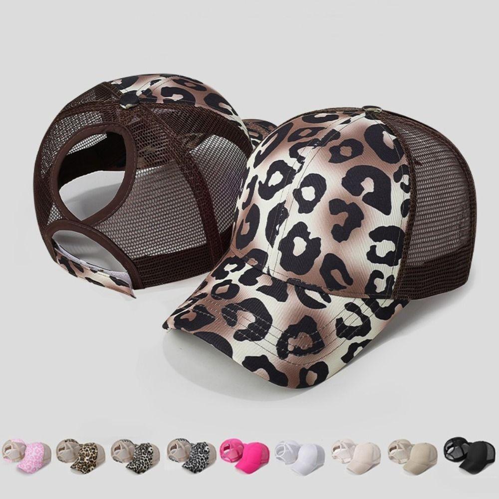 Hollow Out Back Ponytail Hats Breathable Mesh Visor Hat Mesh Baseball Caps for Women and Men
