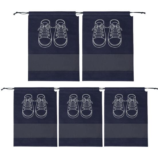 5Pcs Shoe Bags Printing Portable Drawstring Dust-proof Waterproof Storage Multi-Function Non-Woven Fabric